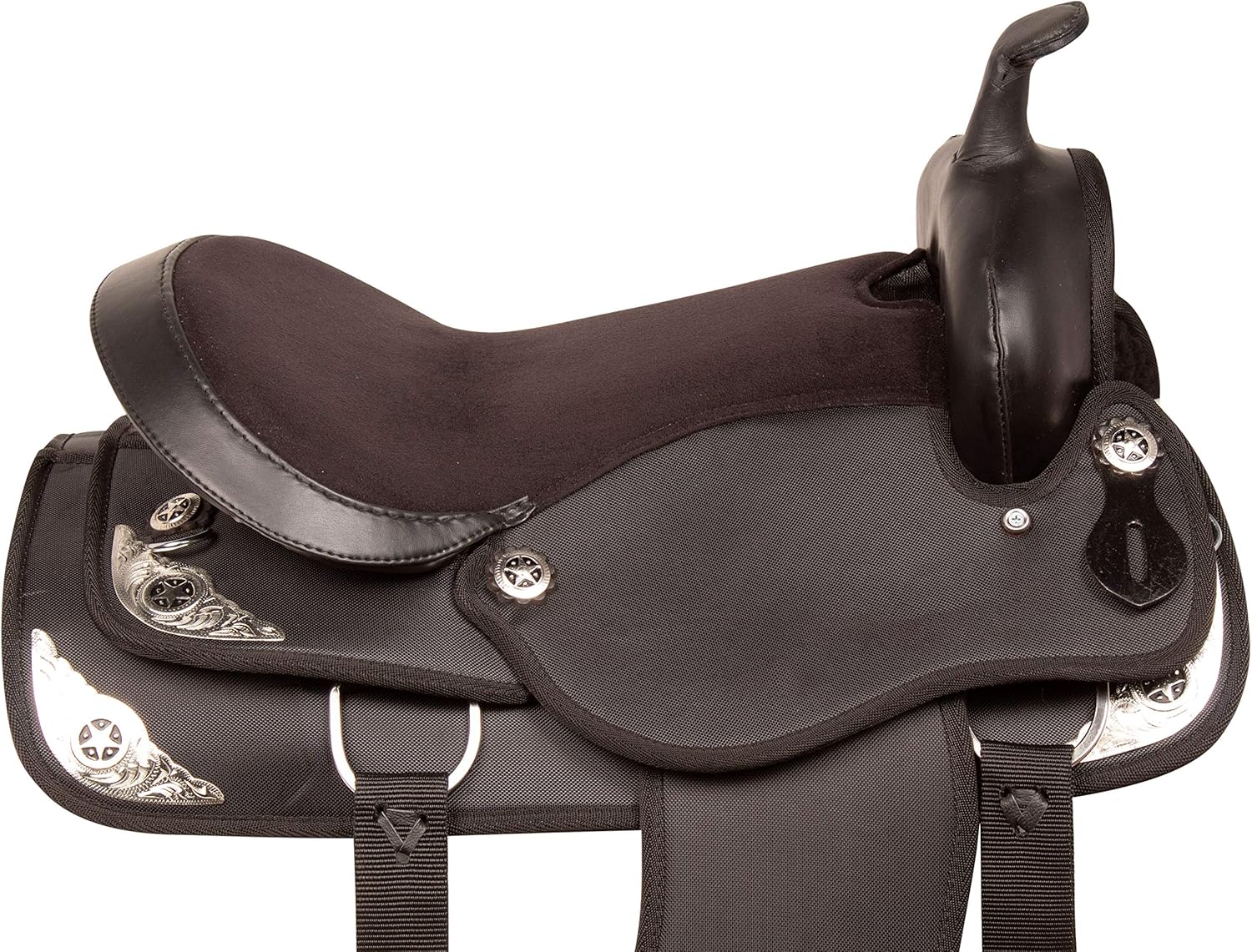Western Horse Saddle Set PAD Headstall REINS Pecho Collar TACK Peso ligero sintético Cordura