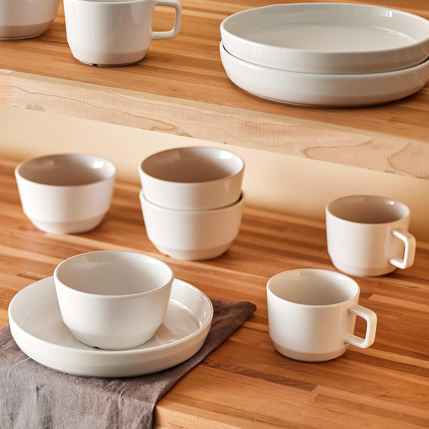 Libbey Austin – Taza de café grande de porcelana de 17.5 onzas, paquete de 4, color blanco