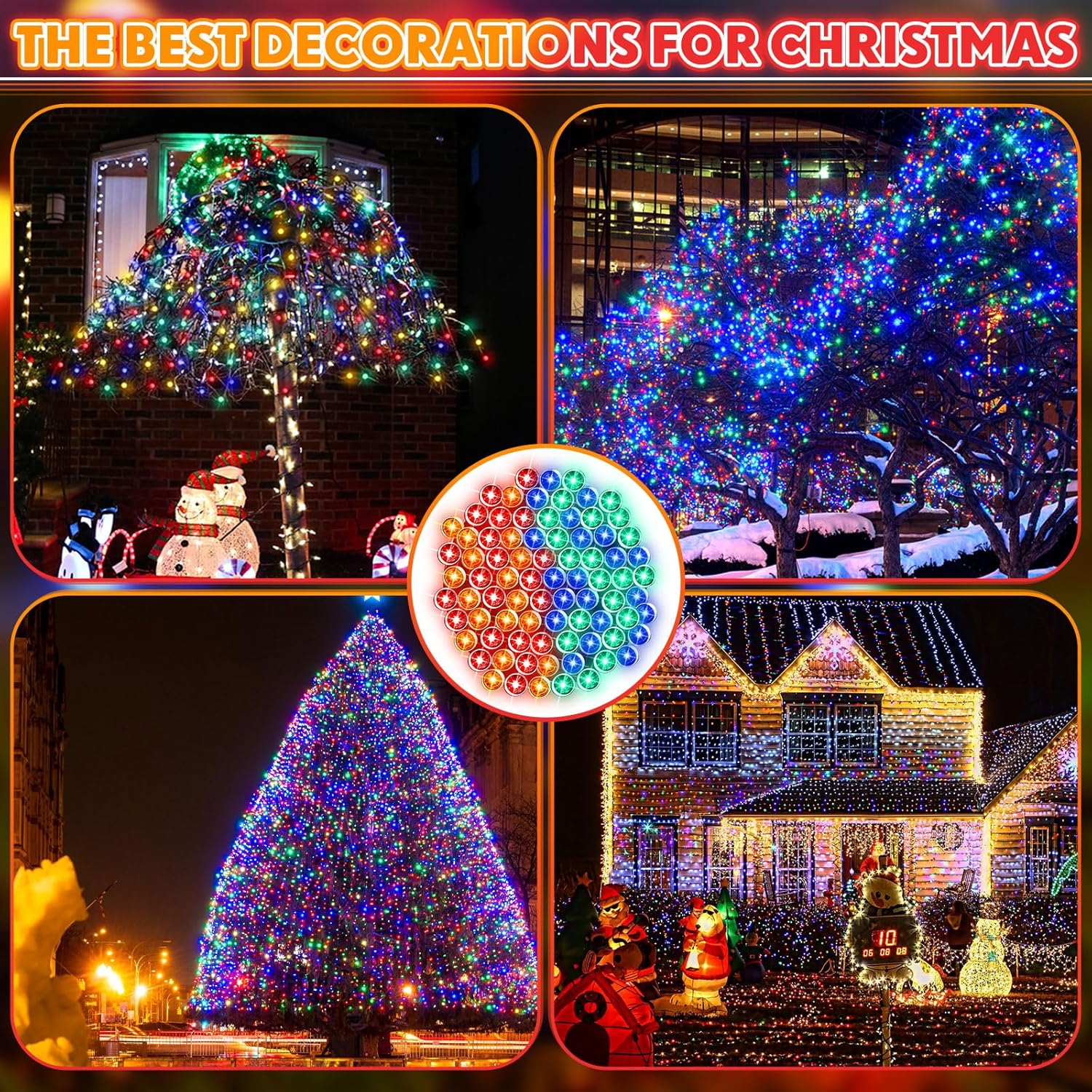 12 tiras de luces solares para exteriores, impermeables, cada una de 56 pies, 150 luces LED solares de Navidad con 8 modos y función de memoria,