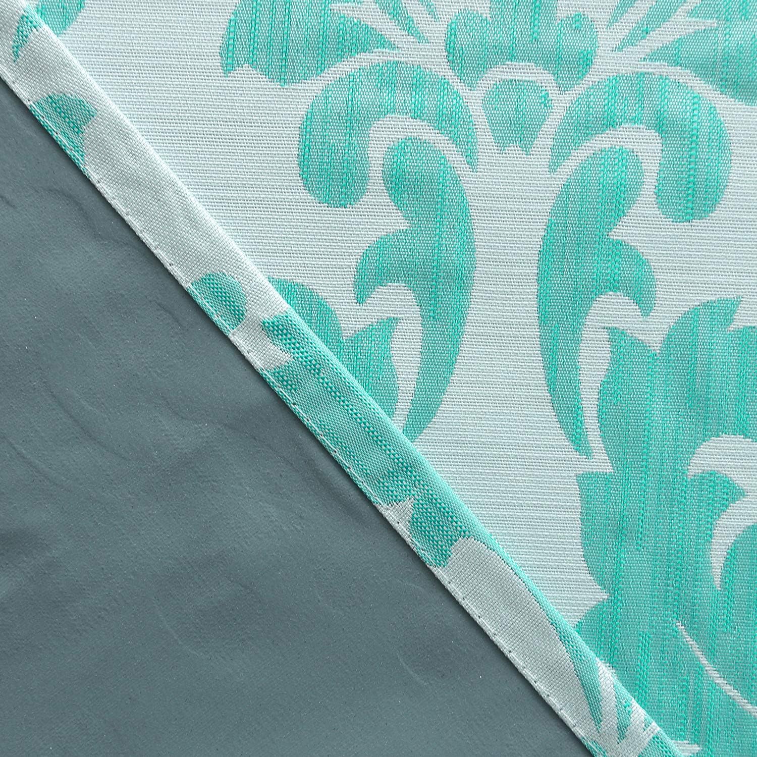 Hiasan – Cortinas opacas 100 % de tela de jacquard con revestimiento térmico., Poliéster & Mezcla de poliéster, Verde Aqua