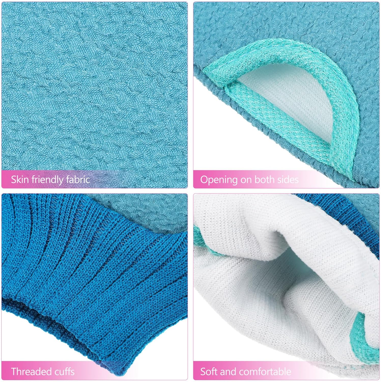 Beaupretty Guantes exfoliantes de esponja natural, guantes de baño de esponja corporal, guante exfoliante profundo, esponja de lufa natural, guantes