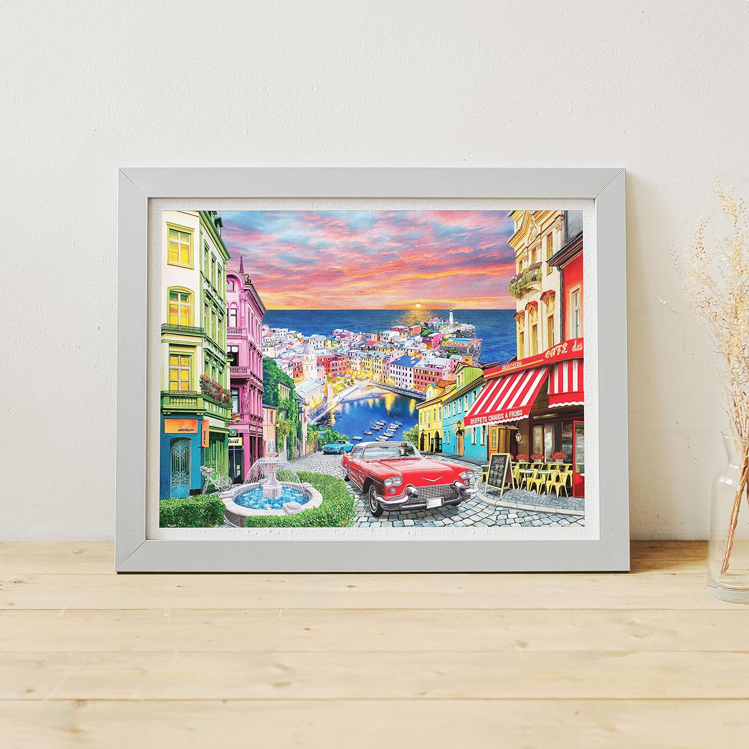 Pintoo Rompecabezas de 1200 piezas para adultos  Image World  Ciudad italiana en la costa hermoso rompecabezas de plástico para decoración del
