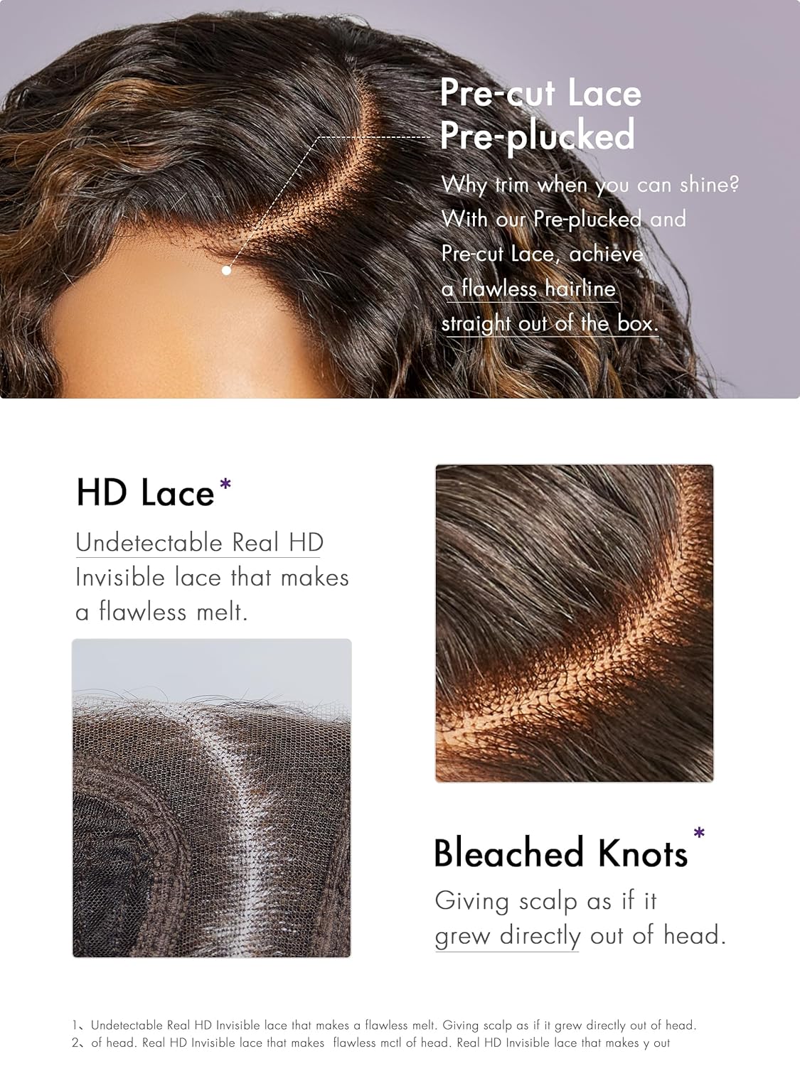 LUVME HAIR Pelucas de cabello humano rizado sin pegamento de 10 pulgadas, precortadas, precortadas, indetectable, encaje HD, peluca de cabello