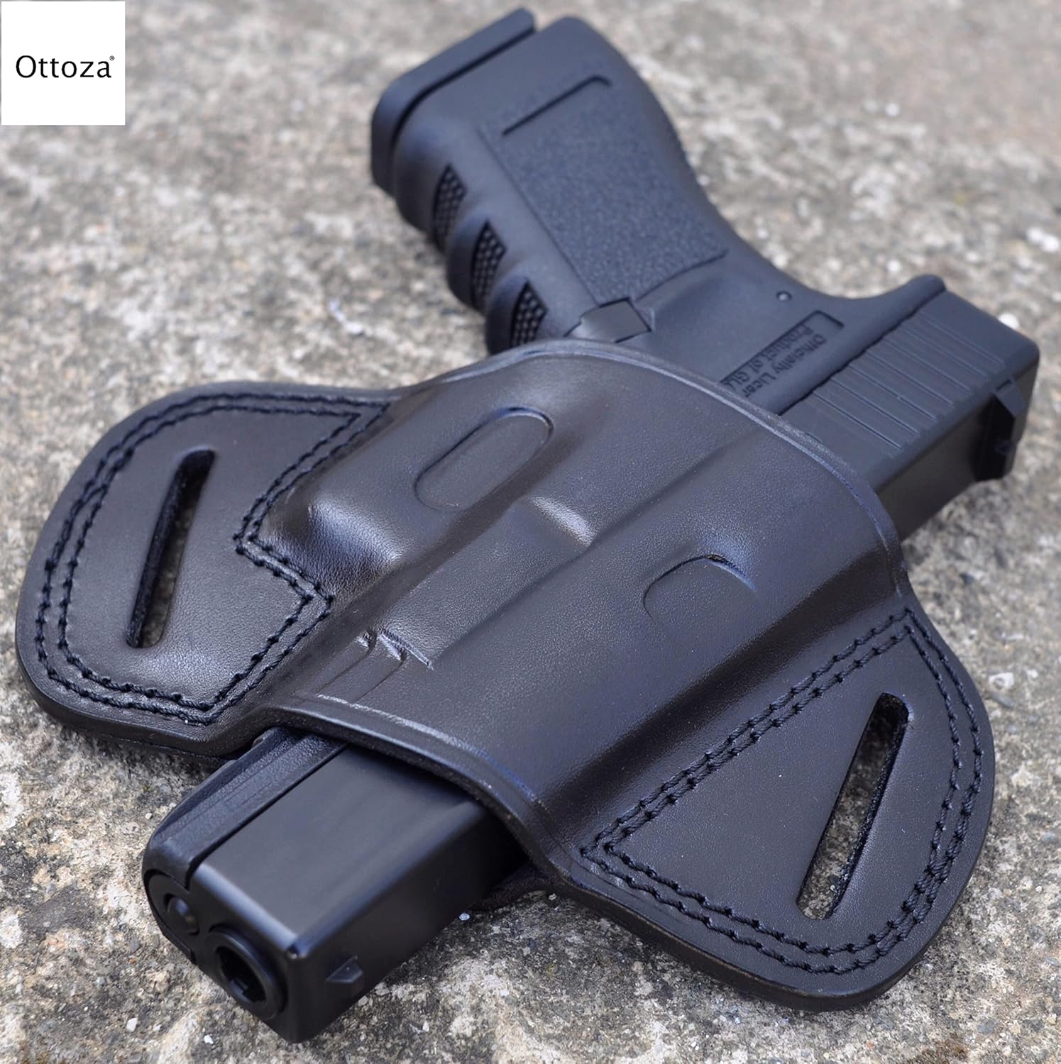 Ottoza Funda de cuero hecha a mano para pistola Glock (171919X23) para diestros Glock 19 Holster Owb – Glock 19X Holster Owb – Glock 17 Holster Owb