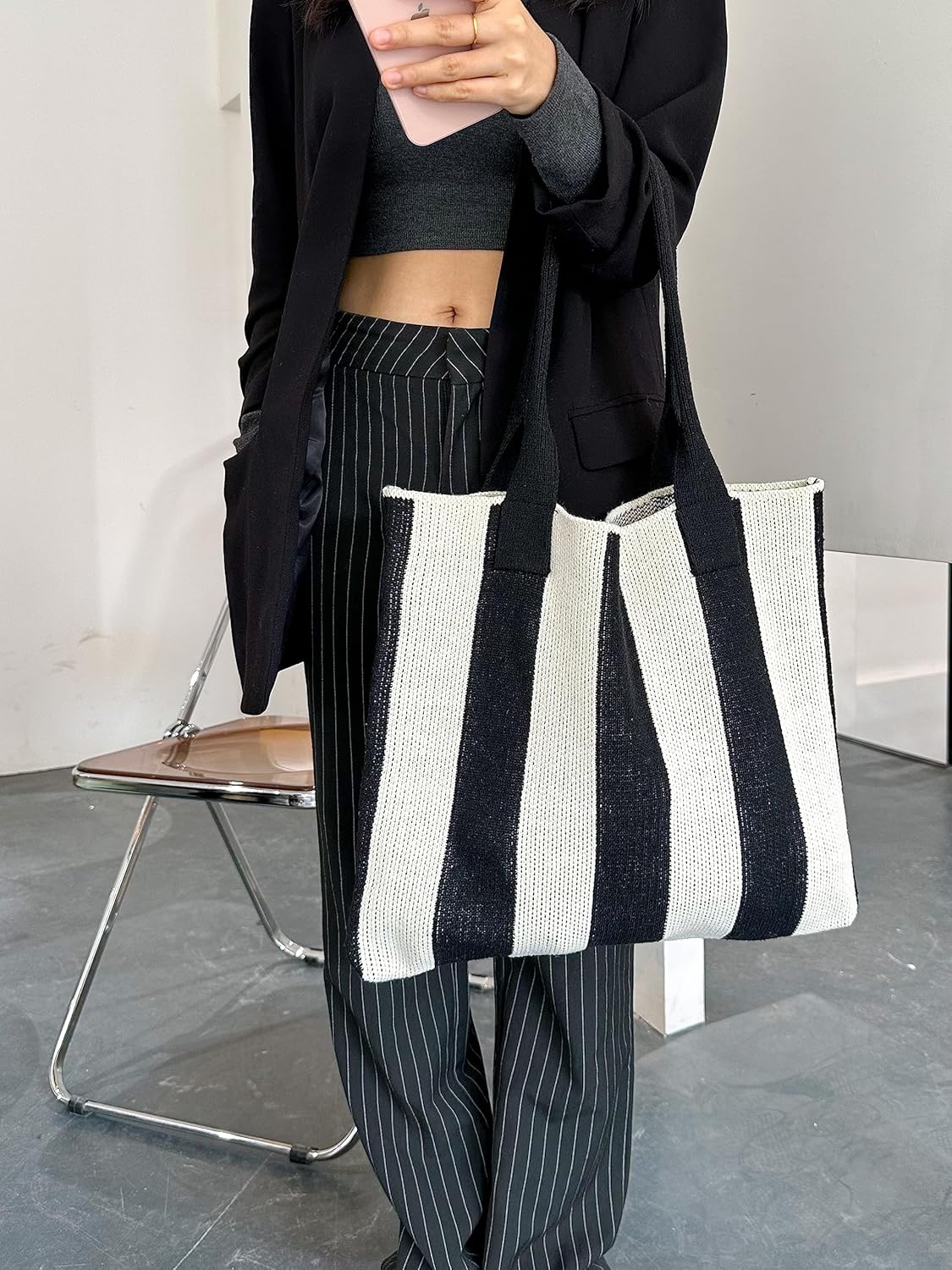 ENBEI Bolsos de mano estéticos Bolsos de hombro Bolsos de mano de ganchillo Bolsos grandes Bolso de compras de hombro bolso grande bolso lindo
