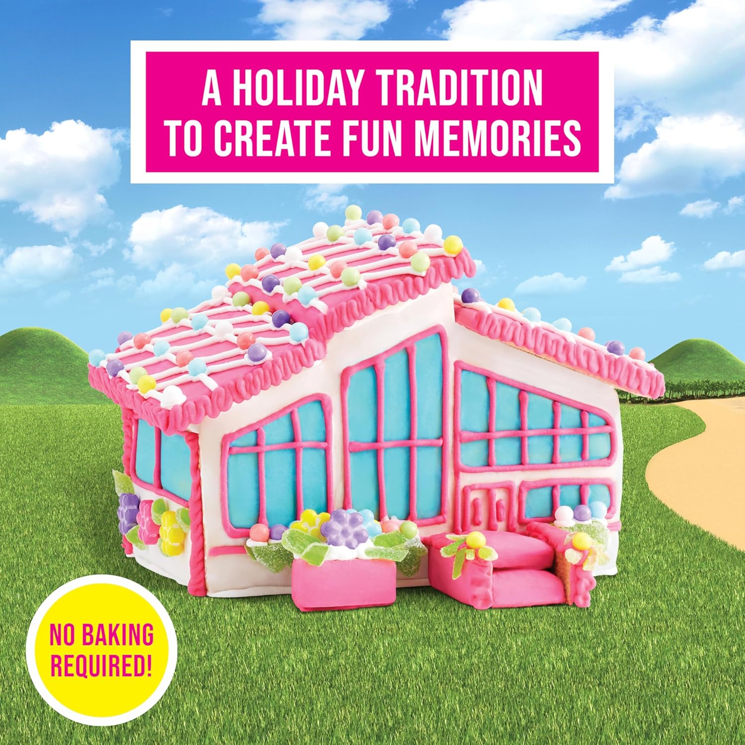 Create-A-Treat Barbie Dreamhouse – Kit de decoración de galletas, 24 onzas + paquete de mini galletas OREO