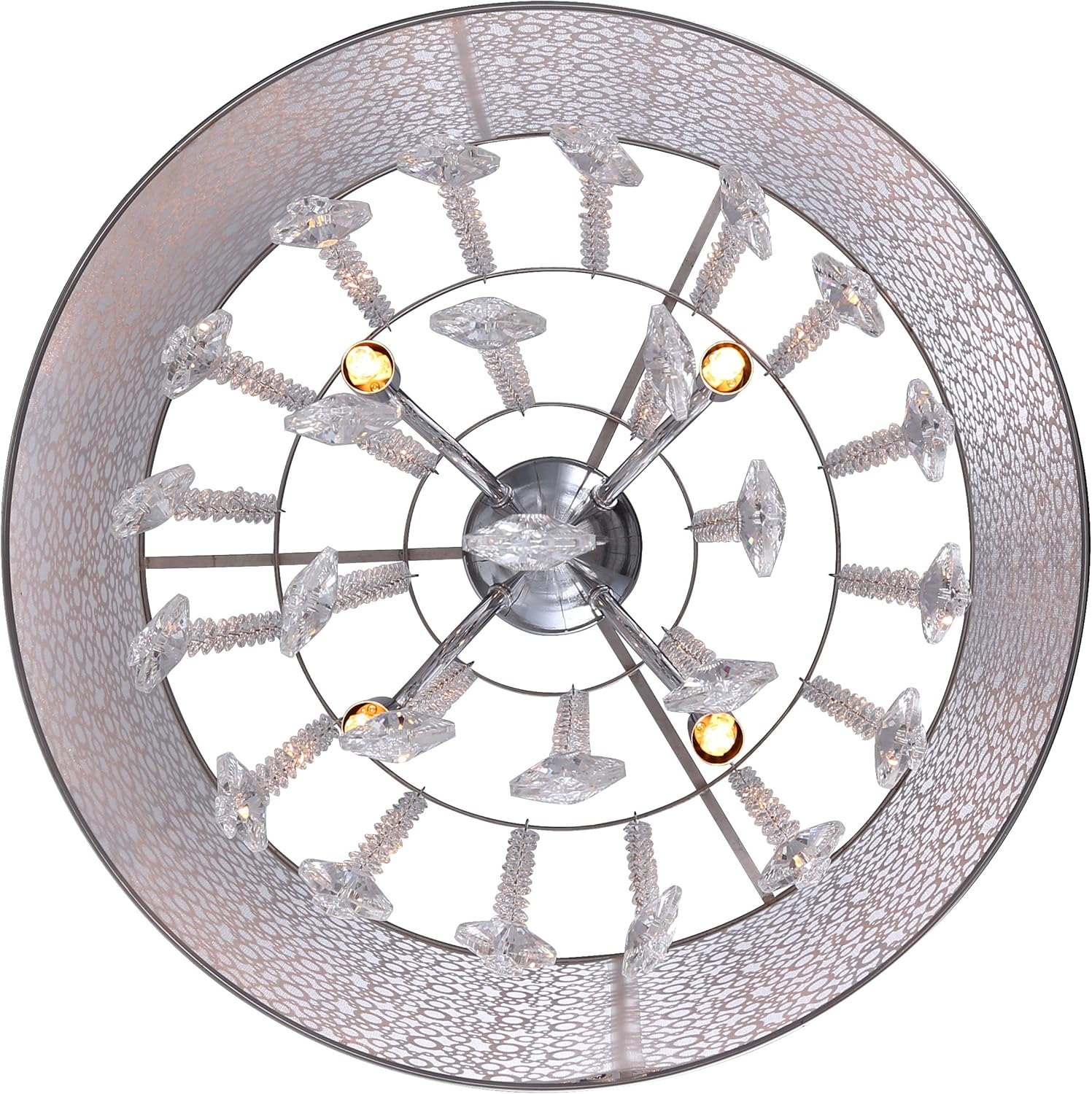 CANARM ICH543A04CH16 Piera – Candelabro de 4 luces con cristal, cromado