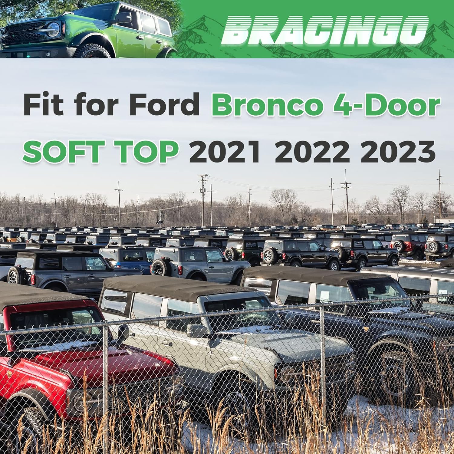 Bolsa de almacenamiento para ventana superior suave compatible con Ford Bronco de 4 puertas, parte superior suave 2021 2022, organizador superior