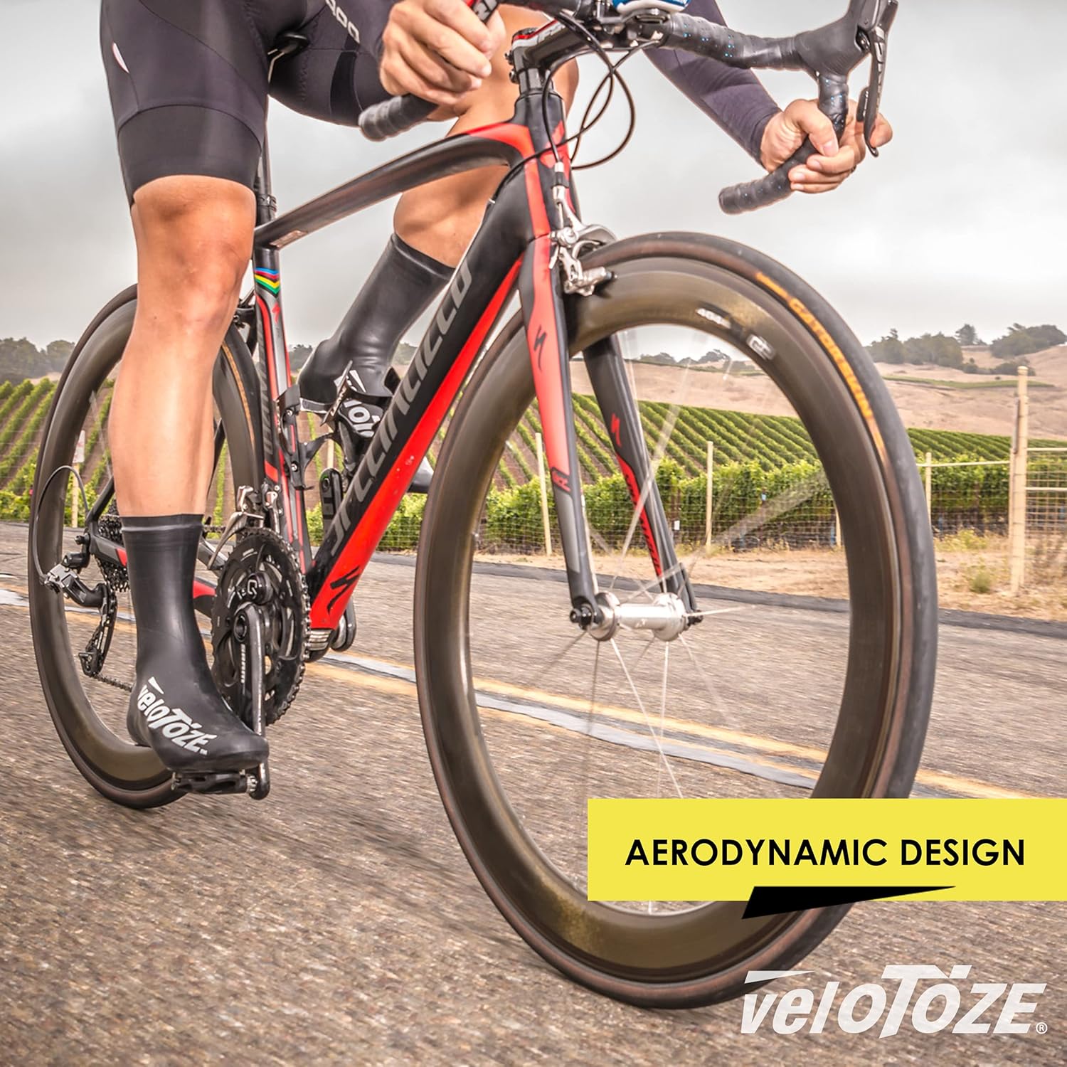 veloToze Cubierta alta para zapatos 2.0  Cubre zapatos de ciclismo de carretera  A prueba de agua, resistente al viento para paseos en bicicleta en