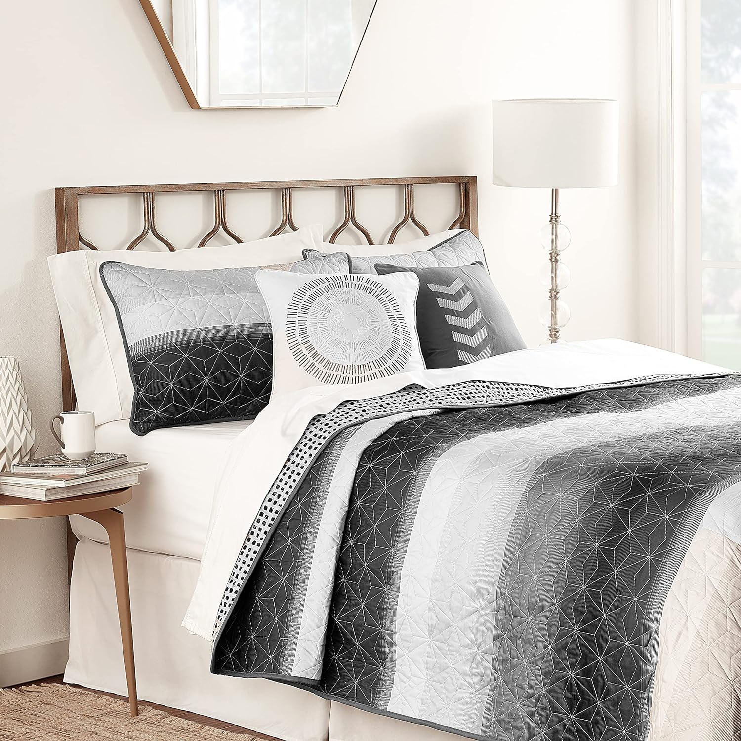 Geneva Home Fashion Avondale Manor – Juego de edredón de ciprés de 5 piezas, juego de edredón tamaño Queen, microfibra ultrasuave y ligera, juego de
