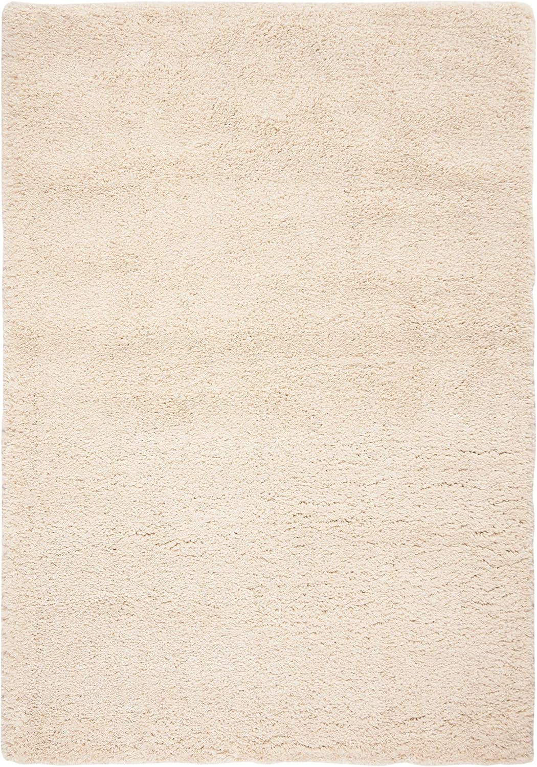 SAFAVIEH Colección Fontana Shag FNT800B – Alfombra de felpa de 5 pies 3 pulgadas x 7 pies 6 pulgadas, color crema y no desprende pelusa, para sala