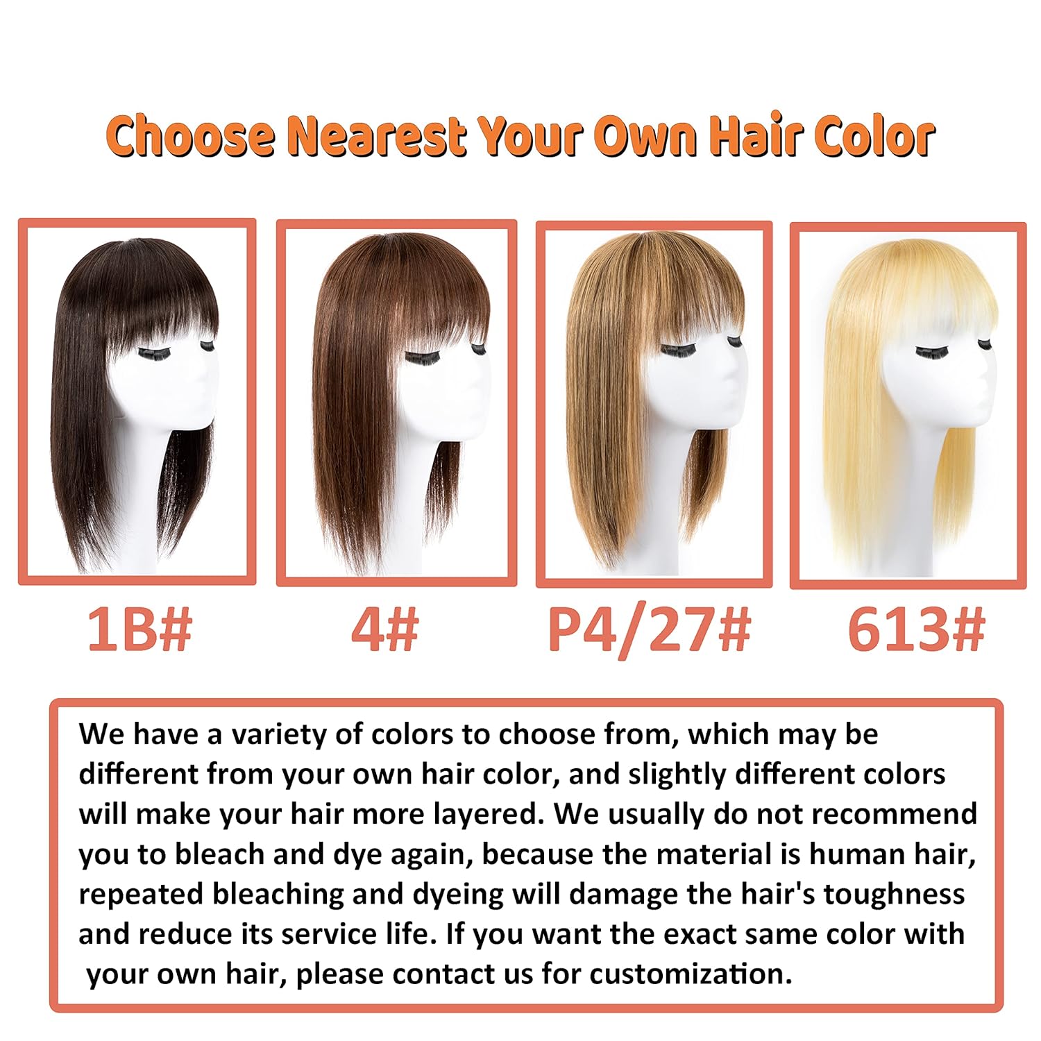 100 % cabello humano Remy con flequillo para mujer, base de red de 3.1 x 9.1 in, clip en la parte superior para adelgazar el cabellopérdida de