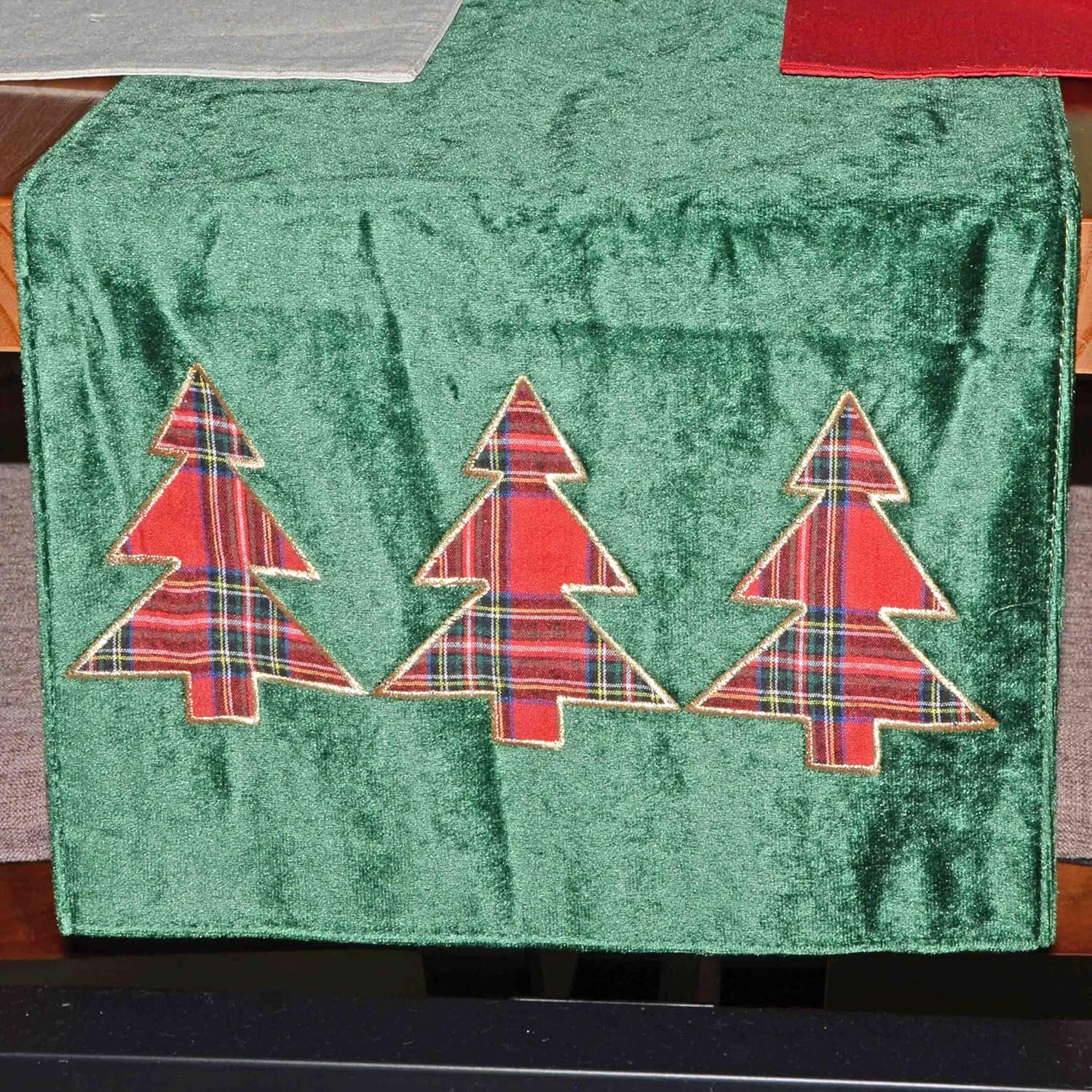 camino de mesa de navidad, camino de mesa rectangular con bordado con letras para mesa de cena, fiesta o decoración del hogar