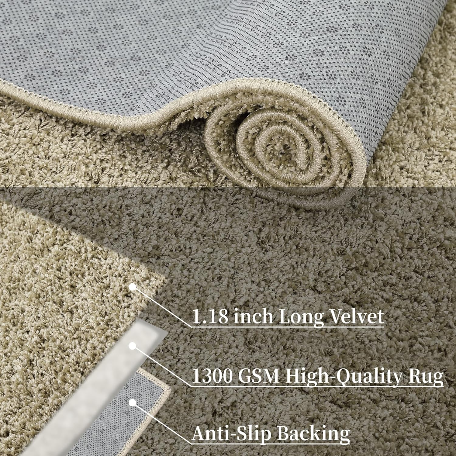 NANAN Alfombra larga de pasillo de cocina, 2 x 8 pies, no desprende pelusa, alfombra moderna de pelo liso, alfombra de pelo para interiores,