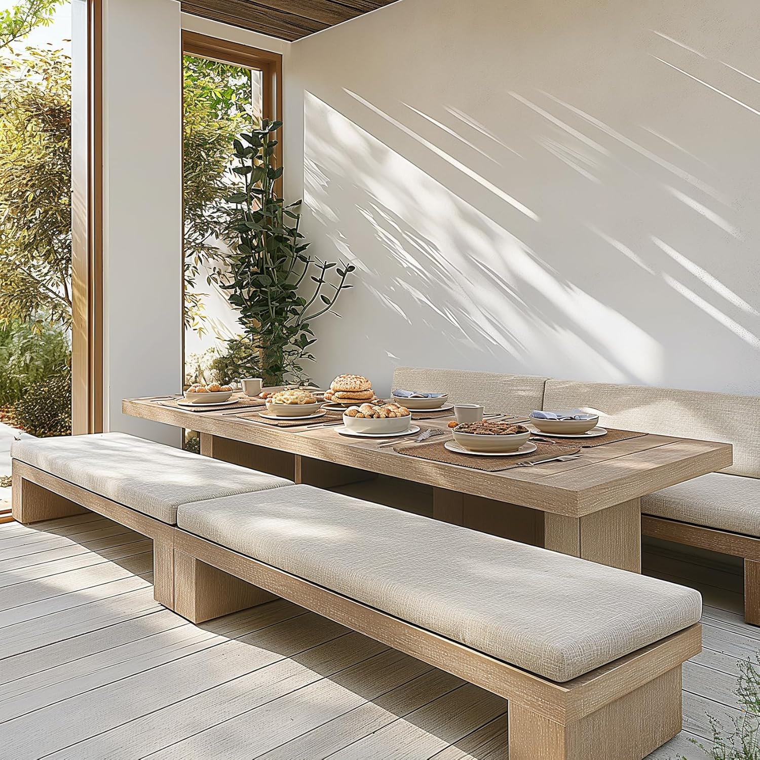Focuprodu Cojín de banco personalizado, cojines para muebles de patio, cojines de ventana duraderos antideslizantes personalizados para sillas. Más