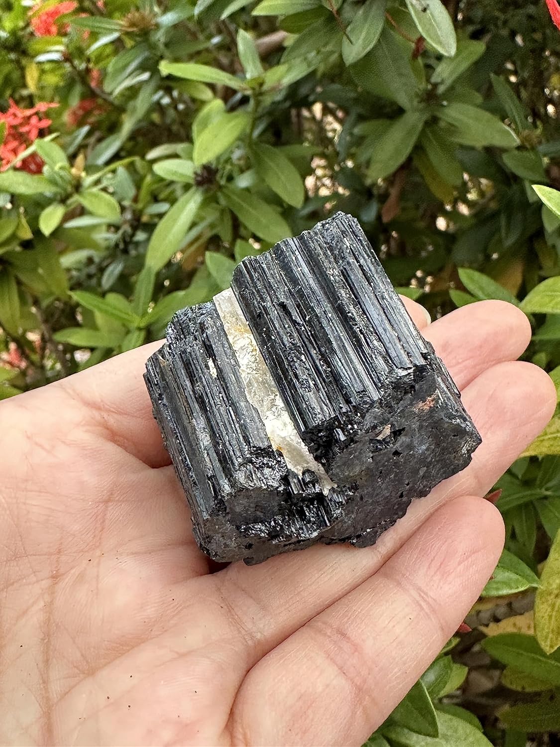 GAF TREASURES Trozovarillatronco de turmalina negra extra grande, cristal de turmalina negra natural, turmalina negra cruda, forma libre de