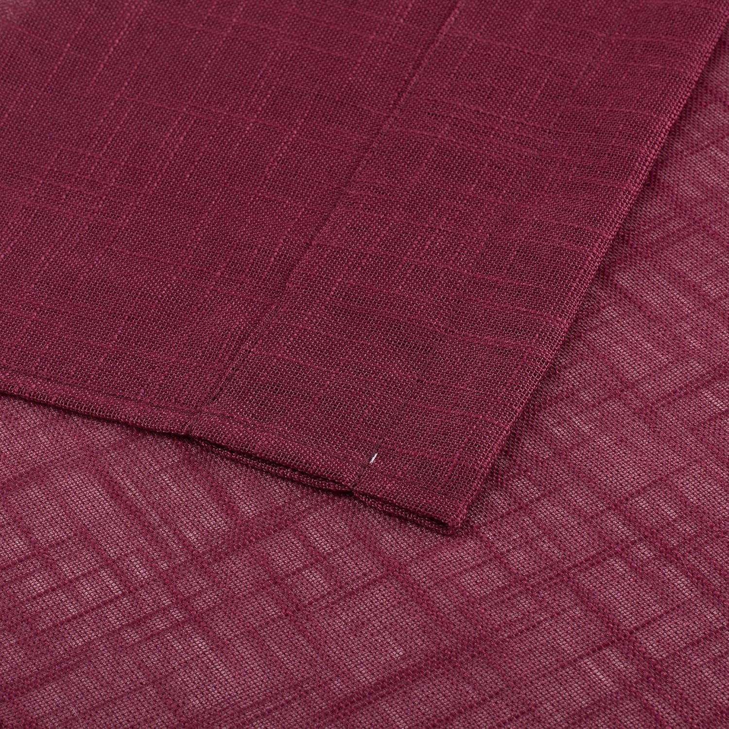 2 piezas de cortinas de aspecto de lino sólido y elegante, paneles totalmente cosidos, niveles de tratamiento de ventanas (52 x 45 pulgadas de