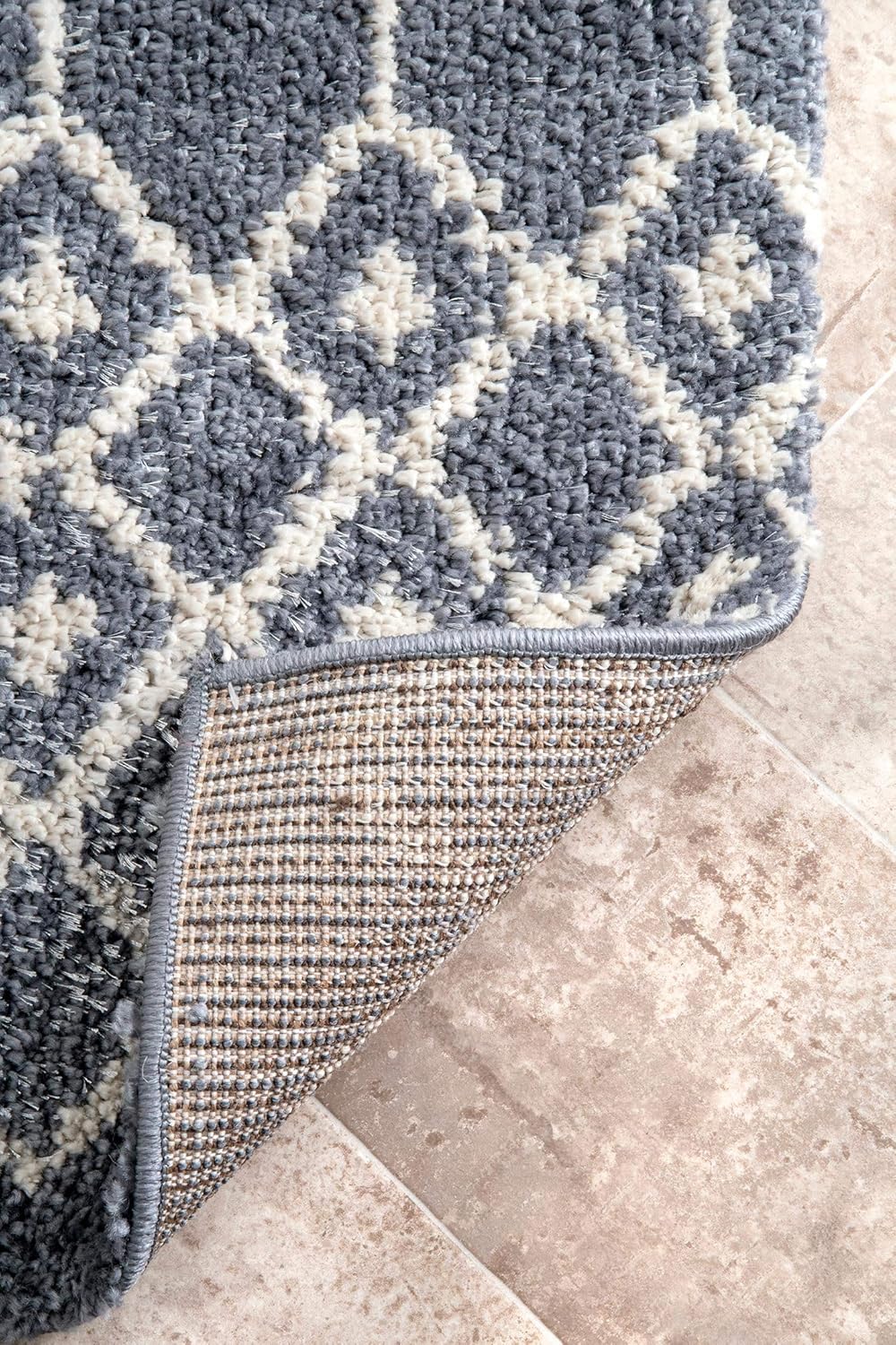 nuLOOM Alfombra marroquí Barbara Accent 2×3, gris