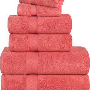 SUPERIOR Zero Twist – Juego de 6 toallas 100% de algodón, toallas de baño extrasuaves, toallas para la cara y toallas de mano, toallas de algodón de SUPERIOR Zero Twist – Juego de 6 toallas 100% de algodón, toallas de baño extrasuaves, toallas para la cara y toallas de mano, toallas de algodón de