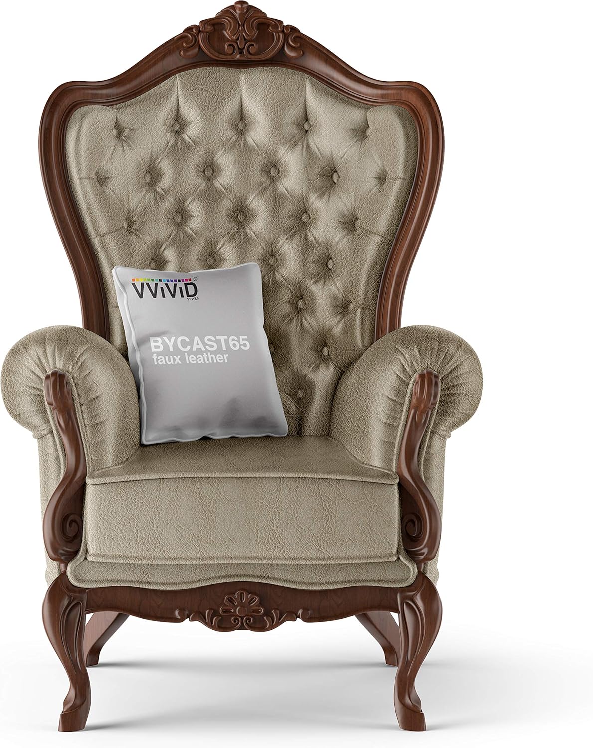 VViViD Bycast65 – Tela de vinilo marino de piel sintética de grano completo gris beige (1.5 pies x 54 pulgadas)