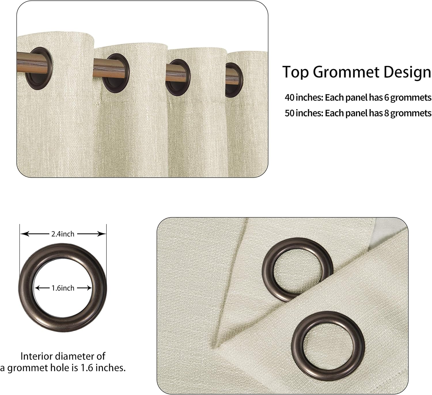 LORDTEX – Cortinas opacas con textura de lino y arpillera