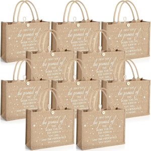 Regalo de agradecimiento para profesores para mujeres, enfermera, oficina, compañera de trabajo, regalo inspirador de yute de arpillera, bolsa de Regalo de agradecimiento para profesores para mujeres, enfermera, oficina, compañera de trabajo, regalo inspirador de yute de arpillera, bolsa de