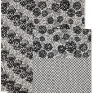 DII Colección de forros para refrigerador, no adhesivos, se pueden cortar para adaptar a su tamaño, 12 x 24pulgadas, diseño de dalias color negro, 6 DII Colección de forros para refrigerador, no adhesivos, se pueden cortar para adaptar a su tamaño, 12 x 24pulgadas, diseño de dalias color negro, 6