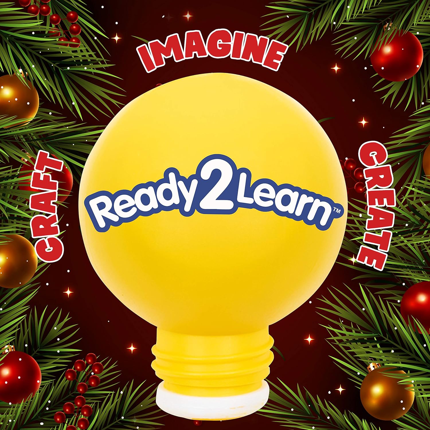 READY 2 LEARN – Crea tus propios adornos de lentejuelas – Juego de 6 – Manualidades de Navidad para niños – Decoraciones de árbol de Navidad – Todos