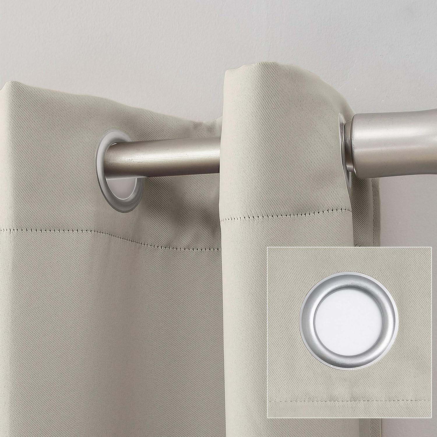 Sun Zero Soho – Juego de 2 paneles de cortinas opacas de eficiencia energética con ojales, 54 x 63 pulgadas, color perla