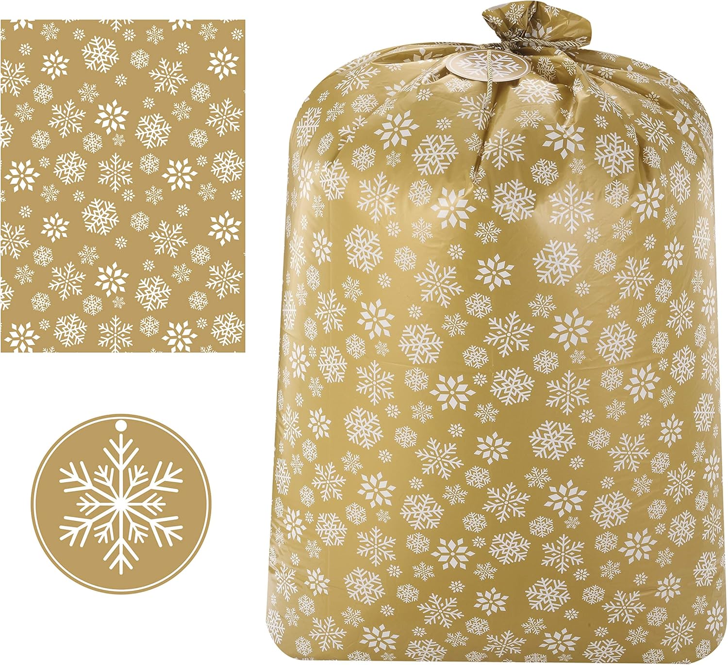 JOYIN 3 bolsas de Navidad extragrandes de 56 x 36 pulgadas con etiquetas de regalo para fiestas de Navidad, regalos de vacaciones, reuniones
