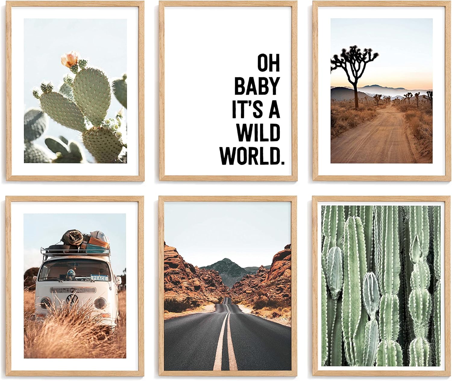Poster Store Desert Vacation Set 12×16 – Póster de viaje vintage para habitación, decoración de pared certificada FSC (juego de 6)