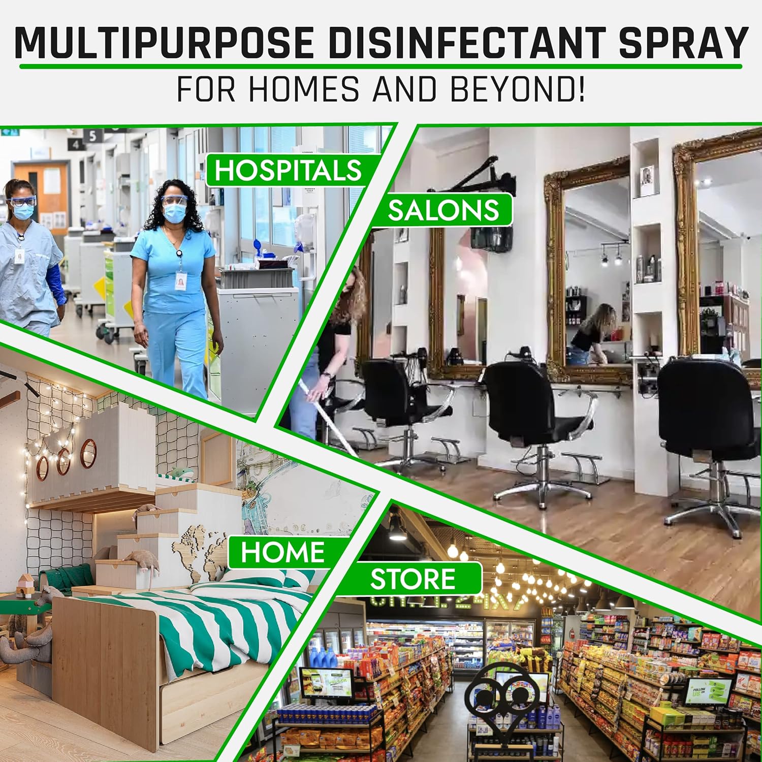 Limpiador multiusos listo para usar, suministros de limpieza esenciales para el hogar para la higiene diaria, spray desinfectante con aroma a