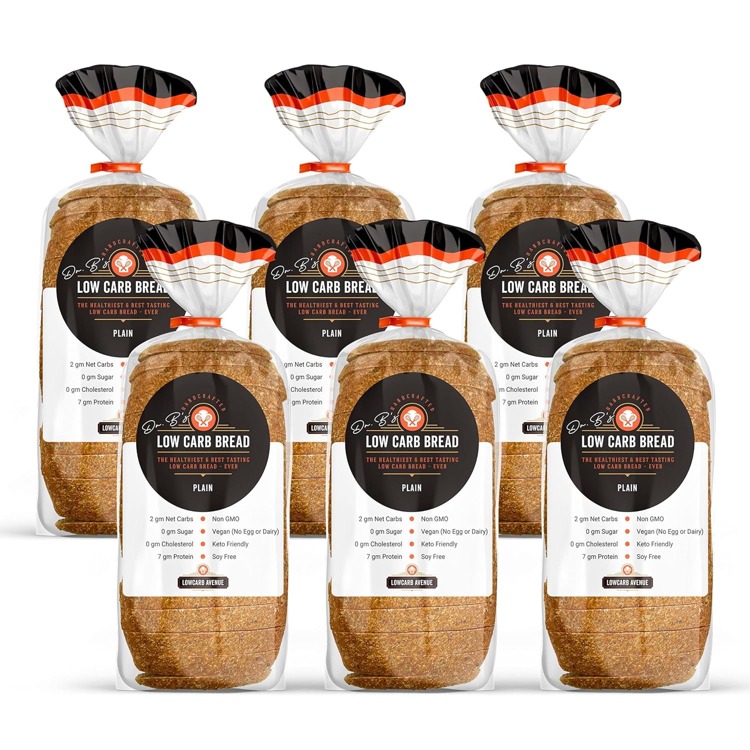Low Carb Avenue – Pan artesanal Keto  0.17 oz de proteína y 0.07 oz de carbohidratos netos  Bajo en calorías, vegano, sin azúcar  Pan de pan fresco,