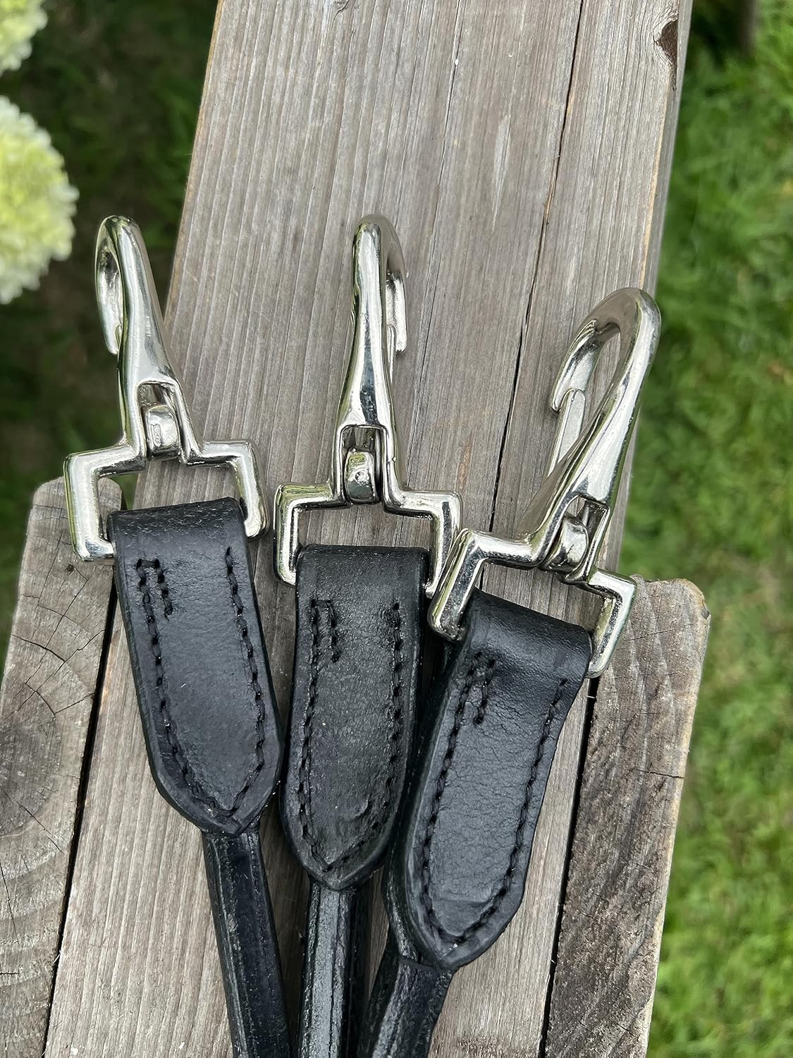 Leaders – Cabestro de cuero para caballos con placa de nombre grabada personalizada, cabestro para caballo con ribete de cuero