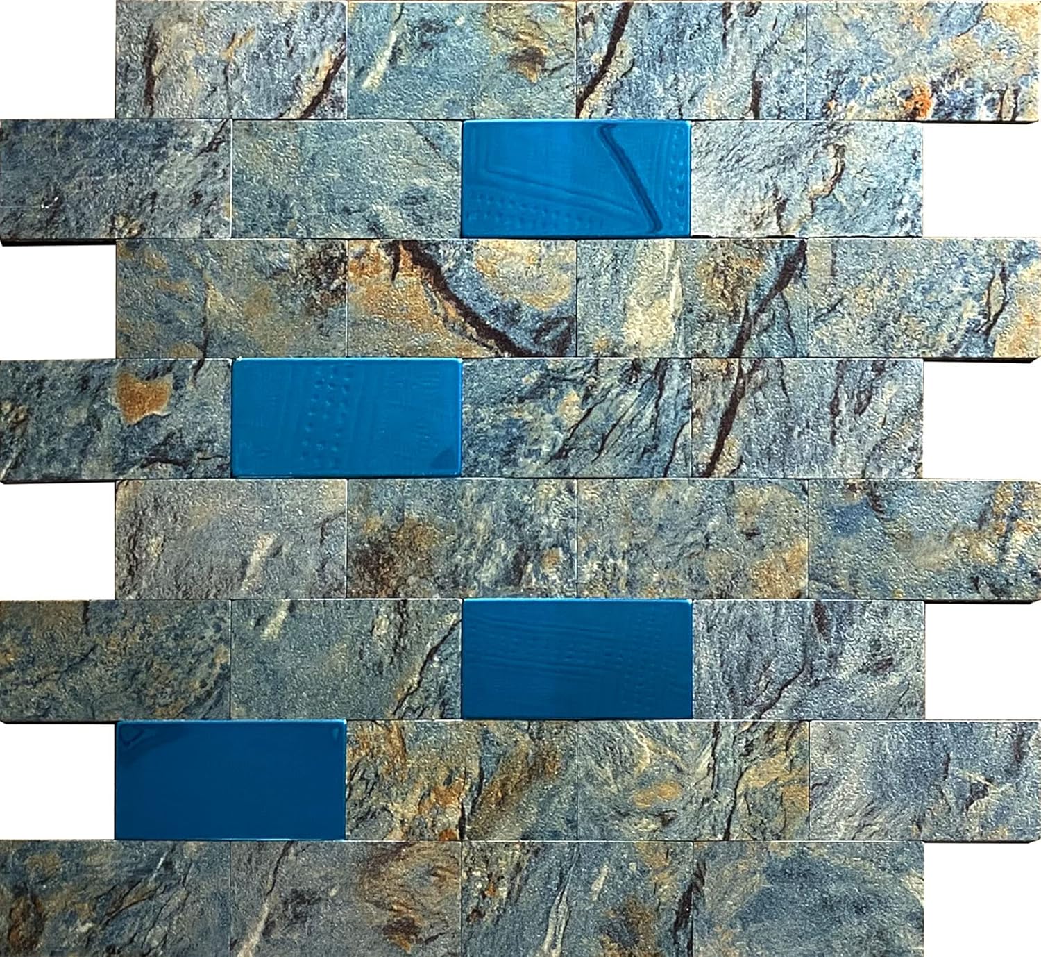 XUANINY 10 hojas de azulejos autoadhesivos para salpicaduras de muro, azulejos de metal y madera, de aluminio, para pegar en la cocina, tocadores de