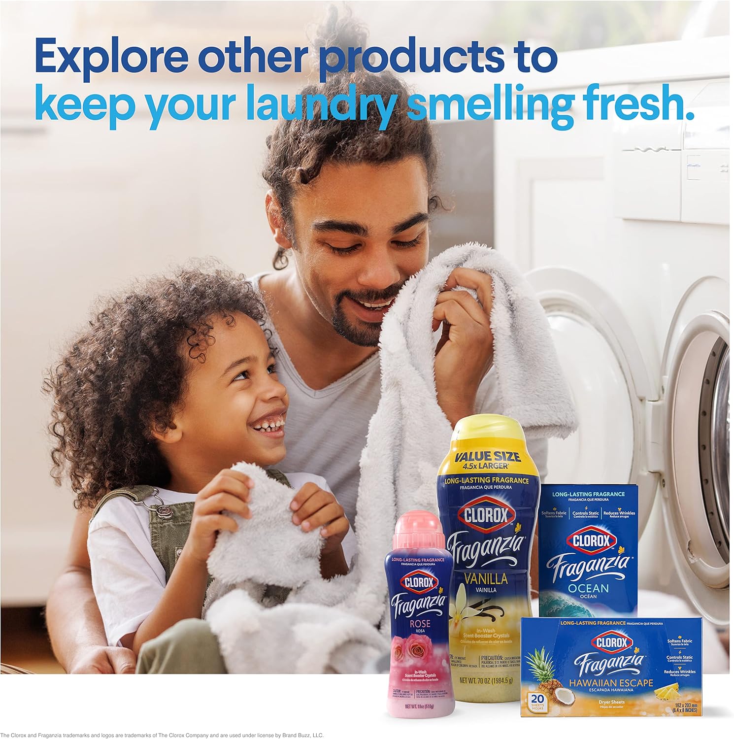 Clorox Fraganzia – Cristales potenciadores de aroma en aroma a vainilla, 70 onzas  Cristales potenciadores de aroma para lavandería  Potenciador de