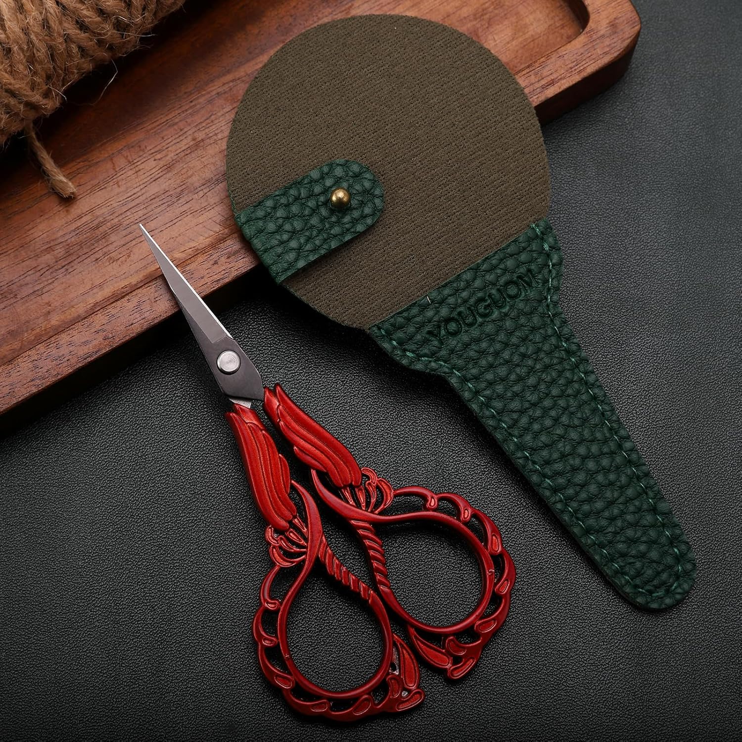 YOUGUOM Tijeras pequeñas para bordar, tijeras de costura para manualidades, tijeras de punta afilada para costura, roscado, manualidades,