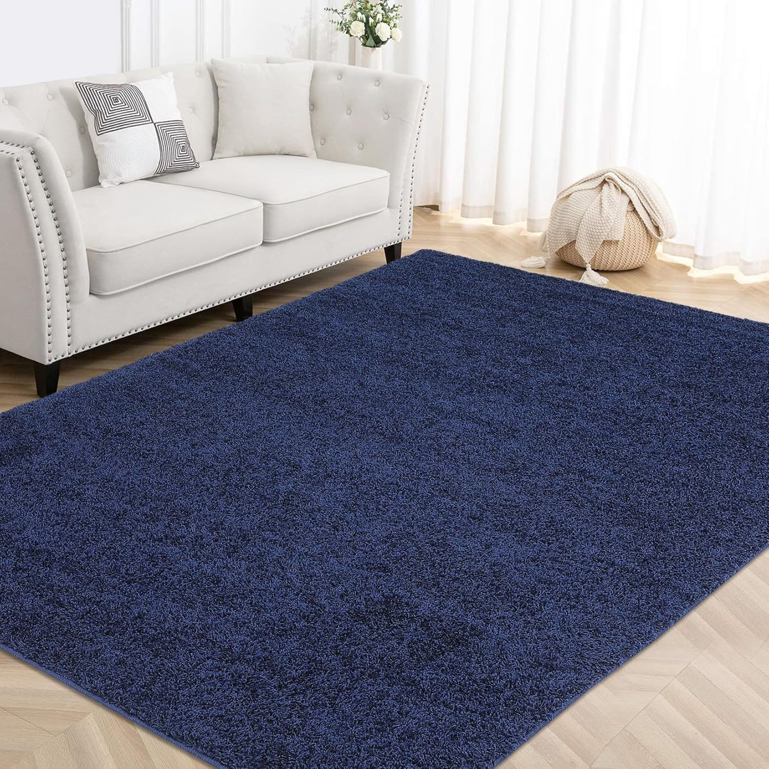 NANAN Alfombra decorativa moderna de 5 x 8 pies, para interiores, grande, suave, esponjosa, que no se desprende, para sala de estar, guardería,