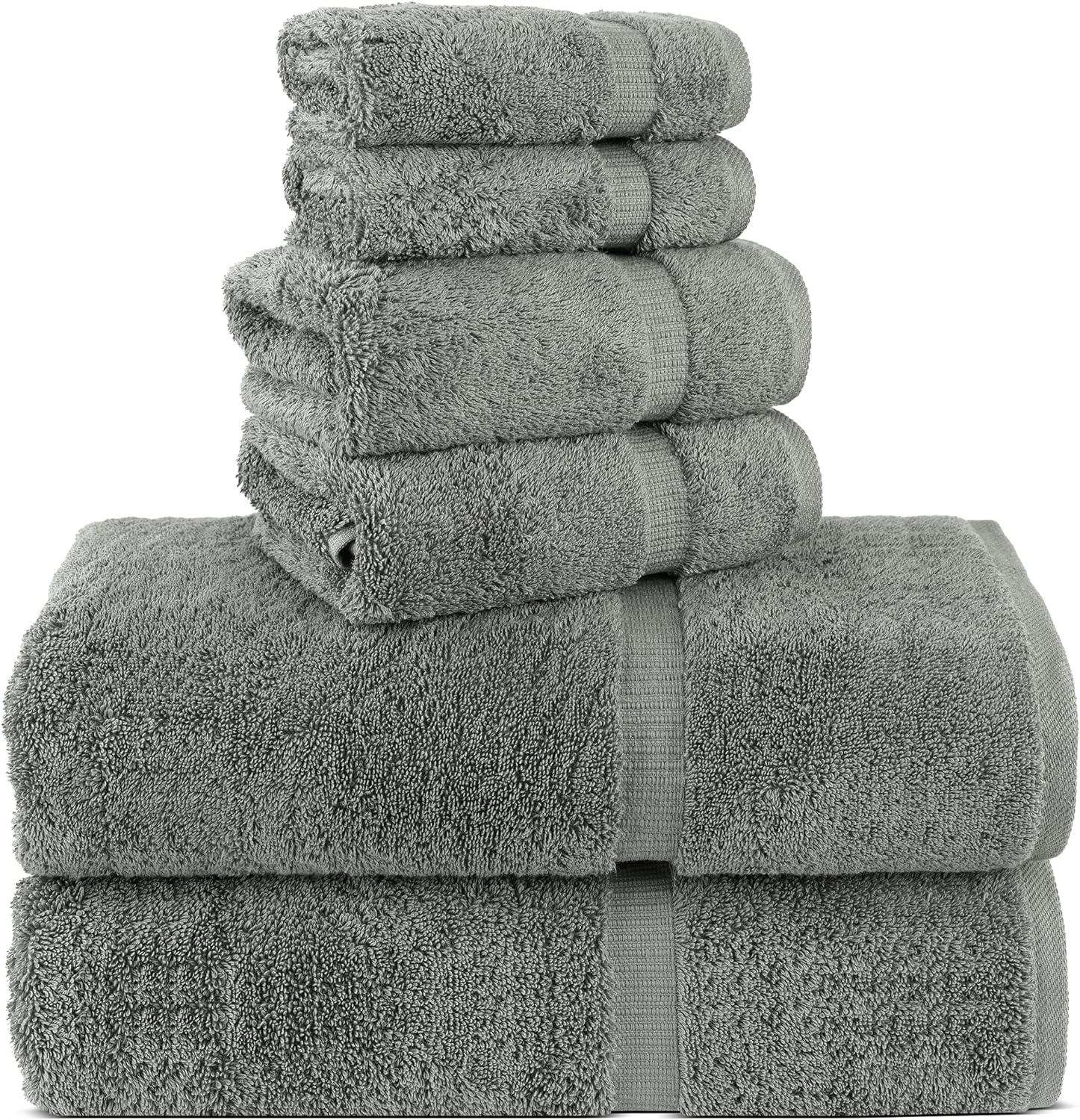 Chakir Turkish Linens Toallas turcas 100% algodón prémium para baño, 2 toallas de baño, 2 toallas de mano, 2 toallas pequeñas (juego de toallas de 6