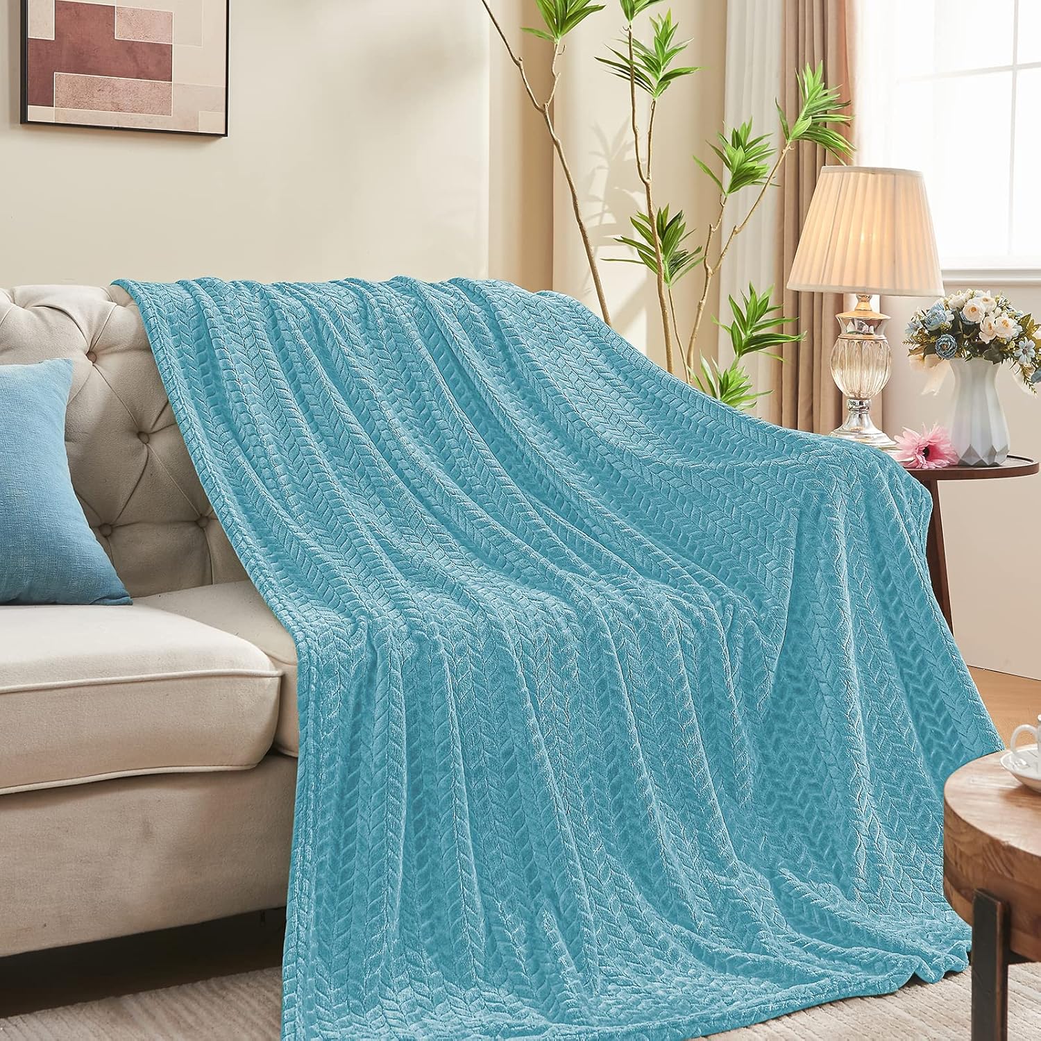 Inhand – Mantas de forro polar, mantas acogedoras de franela súper suaves para adultos, lavables y ligeras para sofá, cama, oficina, tamaño queen,