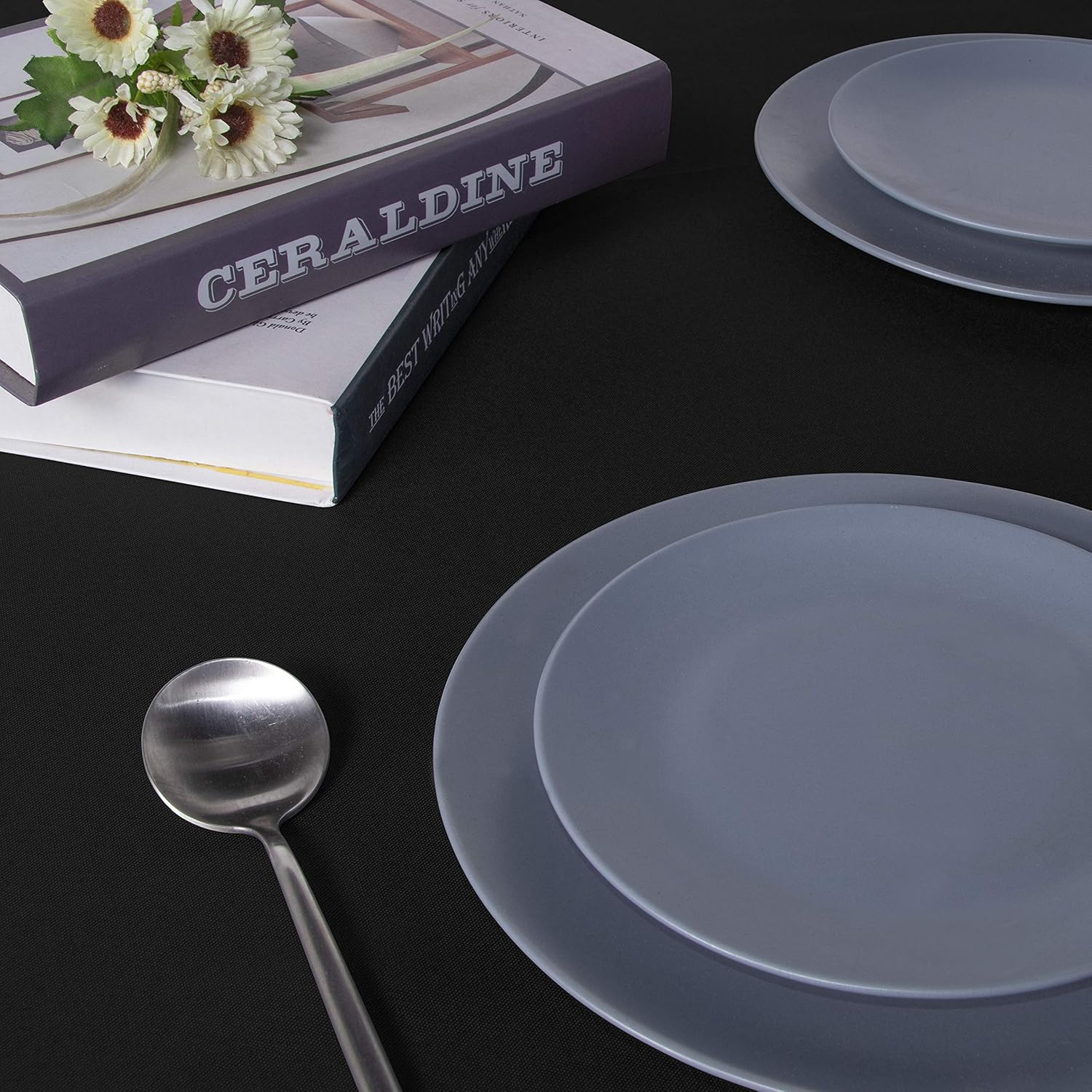 Sancua Mantel rectangular resistente al agua, lavable, a prueba de derrames, de poliéster, decorativo para mesa de comedor, fiestas de bufé y