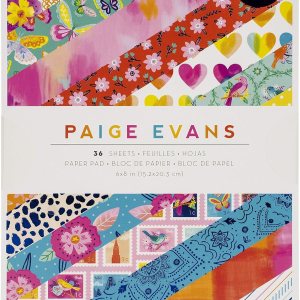 AMERICAN CRAFTS Paige Evans Go The Scenic Route, suministros de manualidades de arte, diario de papel decorativo regular con hojas de aluminio azul AMERICAN CRAFTS Paige Evans Go The Scenic Route, suministros de manualidades de arte, diario de papel decorativo regular con hojas de aluminio azul