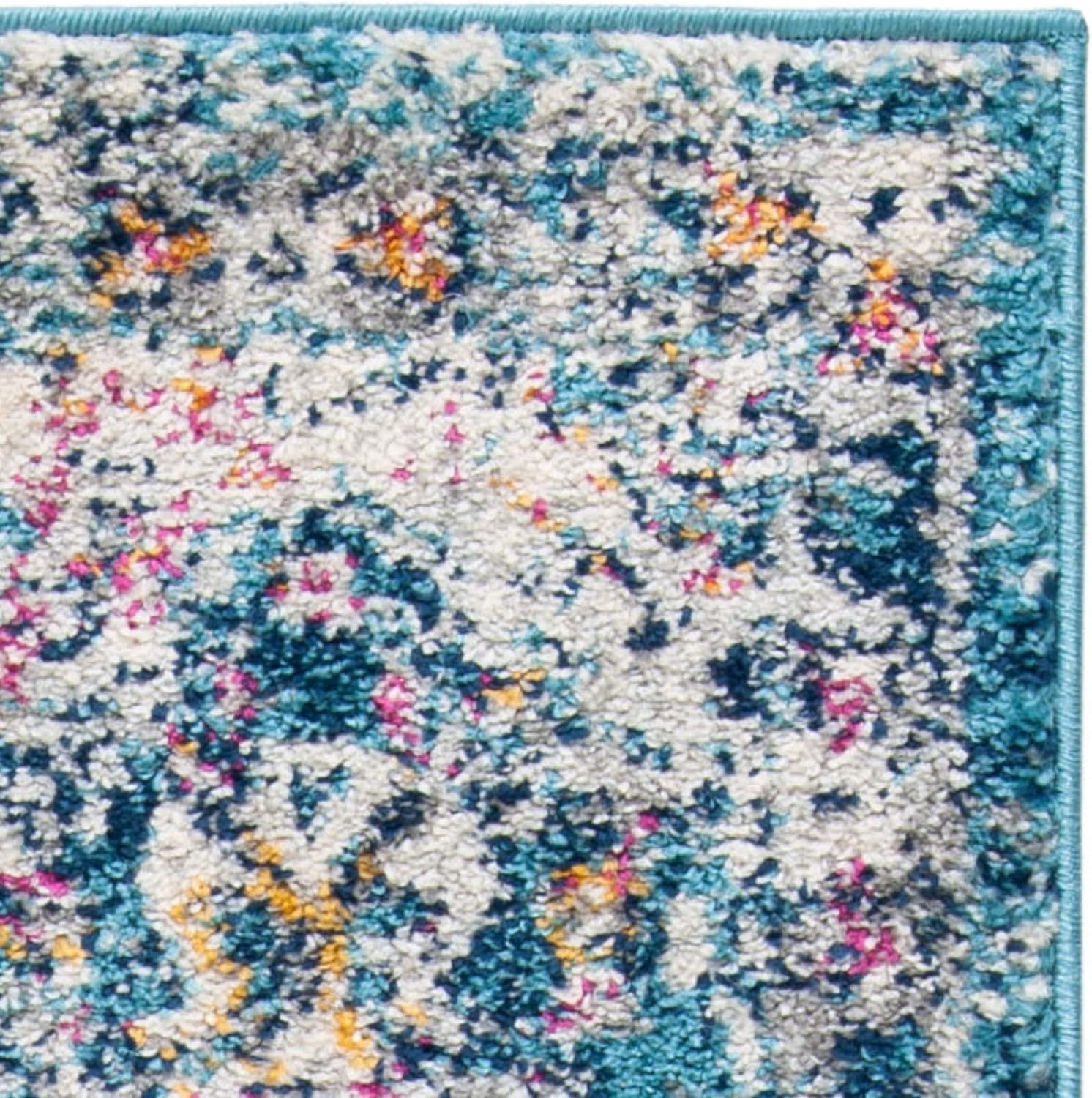 Safavieh – Alfombra de pasillo de 2 pies 3 pulgadas x 16 pies, Madison Collection, color azul marino y verde azulado, bohemia, elegante y