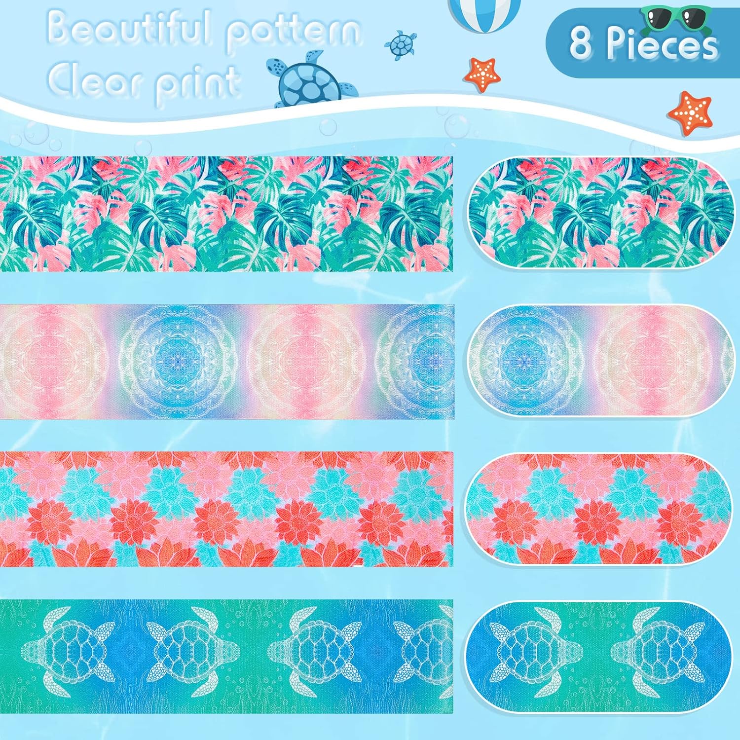 Paquete de 8 bandas de toalla para sillas de playa, clips de toalla de crucero para sala de estar, playa, piscina, soporte para toallas, correa