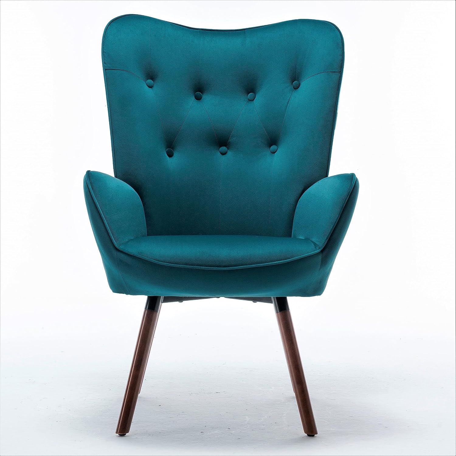 Sillas elegantes con brazos decorativos para sala de estar, dormitorio u oficina en casa, sillón de mediados de siglo con botones con diseño de