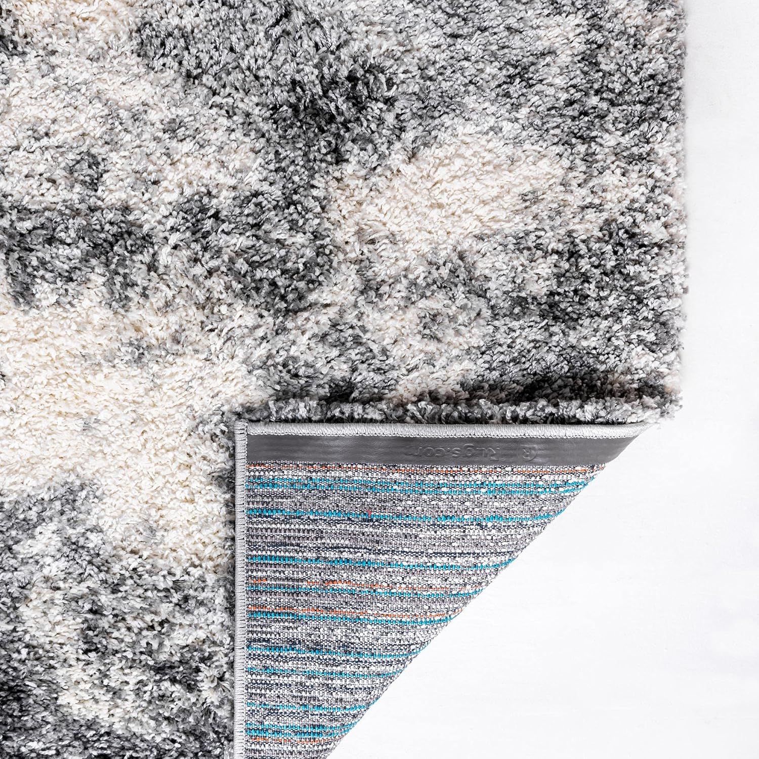 Rugs.com Soft Touch Shag Collection – Alfombra de pelo largo gris ahumado de 3 x 5 pulgadas, perfecta para entradas, cocinas, rincones de desayuno,