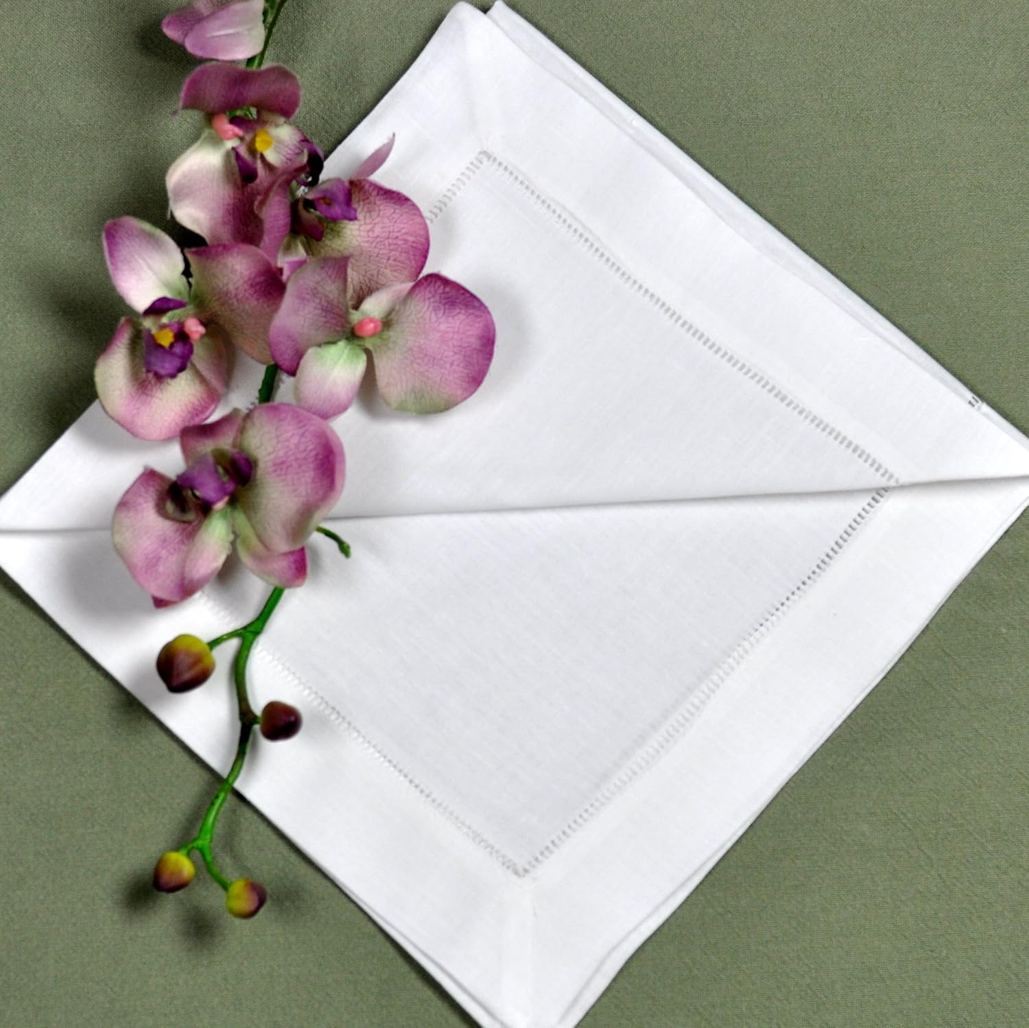 Servilletas de lino de 24 x 24 pulgadas, juego de 4 servilletas de tela blanca, lavables, servilletas de tela blanca, servilletas de tela para mesa
