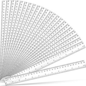 100 reglas transparentes de 12 pulgadas, regla recta con pulgadas y regla métrica transparente, medición a granel para estudiantes, niños, aula, 100 reglas transparentes de 12 pulgadas, regla recta con pulgadas y regla métrica transparente, medición a granel para estudiantes, niños, aula,