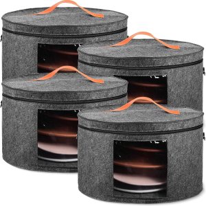 Suzile Paquete de 4 cajas grandes y redondas plegables de fieltro para mujeres, 17 x 10 pulgadas, caja de almacenamiento para sombreros de vaquero Suzile Paquete de 4 cajas grandes y redondas plegables de fieltro para mujeres, 17 x 10 pulgadas, caja de almacenamiento para sombreros de vaquero