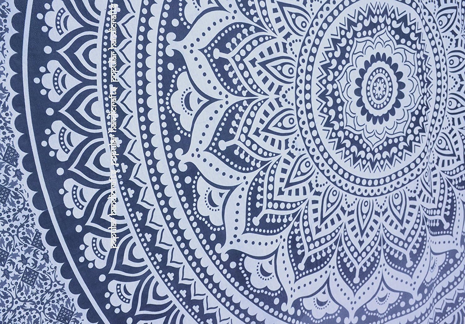 Popular Handicrafts Original Ombre – Tapiz indio Mandala para pared, ornamento hippie, colcha bohemia con brillo metálico